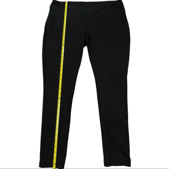 Exertek size M/L black leggings, thick waistband, straight leg, stretchy - Picture 6 of 7